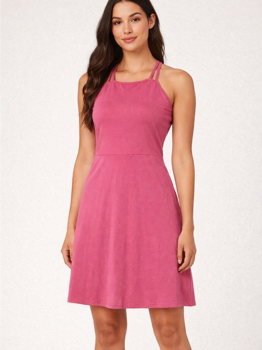 Pact Pink Halter Dress Size XL EUC